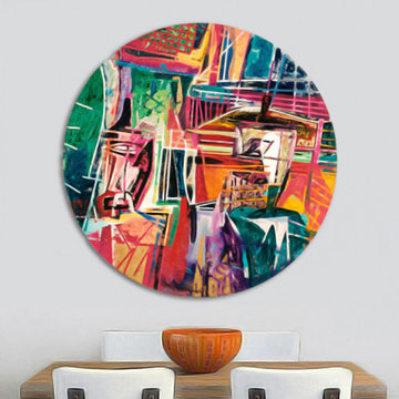 Colorful Circular Abstract Painting on Canvas