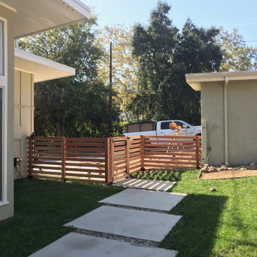 Mid Century Slatted Redwood Fence