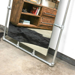 Kucera Full Length Galvanised Steel Pipe Framed Mirror - Freestanding Mirrors