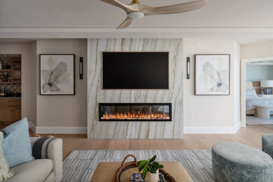 Living room - coastal living room idea in Tampa