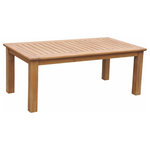 Courtyard Casual - Courtyard Casual Natural Teak Heritage Outdoor Teak Coffee Table - Complete your outdoor living area with Courtyard Casual's natural finish teak Heritage outdoor coffee table. With classic style, grace, and functionality, this piece will look great at your home or years to come. Made from Grade A, FSC certified teak wood, you know you're purchasing high quality, environmentally friendly outdoor furniture. Great for any outdoor setting: patio, covered patio, deck, fire pit, outdoor kitchen, poolside, lanai, gazebo, etc. Fade and UV Resistant and safe in full sun exposure. Natural teak finish Environmentally friendly, FSC sourced grade A Teak wood Easy Clean and 1 Year Limited Manufacturer's Warranty