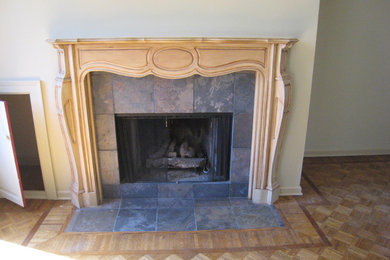 Mpls condo fireplace before