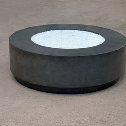 Floating concrete firepit with steel base - Fire Pits