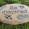 Garden Stone With Saying "Be Inspired", Bee Decorative Accent