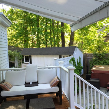 2 Aristocrat Eko Retractable Awnings Installed Over Back Deck
