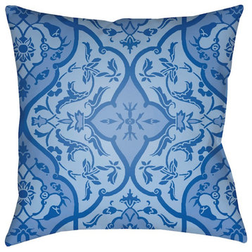 Yindi by Surya Poly Fill Pillow, Bright Blue/Sky Blue, 22' x 22'