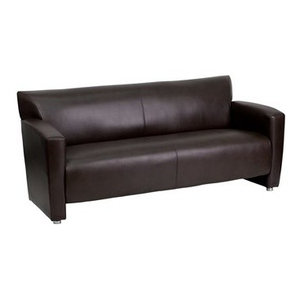 Brown Offex Hercules Roman Series Leather Reception Chair
