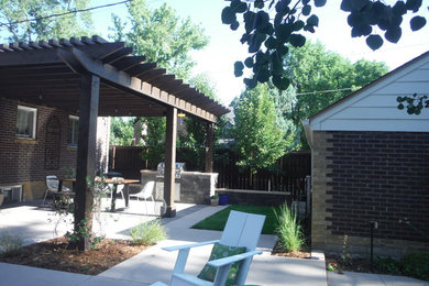 Inspiration for a mid-sized modern backyard landscaping in Denver.