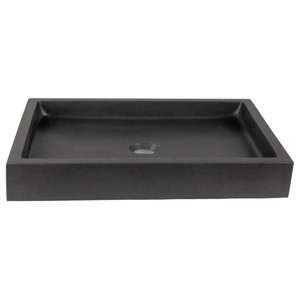 Rectangular Angled Flow Natural Stone Vessel Sink Traditional Bathroom Sinks By Tashmart Llc
