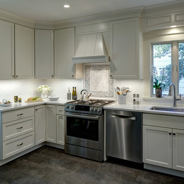 Updated Traditional Kitchen and Powder Room