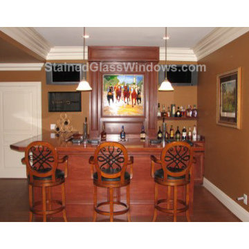 Professionally installed stained glass panels
