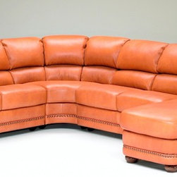 Natuzzi Editions Traditional Leather Sectional Sofa B642 - Sectional Sofas
