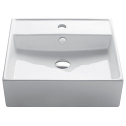 Contemporary Bathroom Sinks Elavo Ceramic Square Vessel White Sink