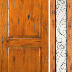 Door with One Sidelite Exterior Prehung Knotty Alder, Full Lite - Front Doors