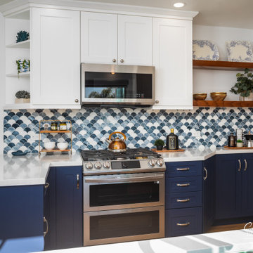 Blue and White Seaside Kitchen