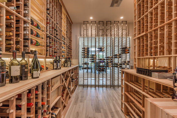 Contemporary Wine Cellar by BeeTree Homes