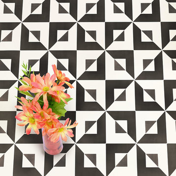 Inverted Tile Allover Stencil - Geometric Tile Stencil - DIY Faux Modern Tiles