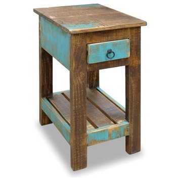 La Boca Rustic Solid Wood Chair Side Table
