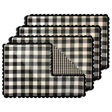 Buffalo Checkered Reversible Placemat, Set of 4, Black