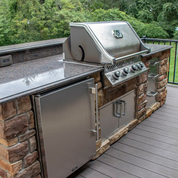 Outdoor Room Deck with Grilling and Beverage Center