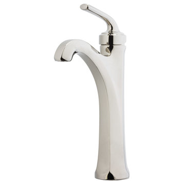 Arterra Single Control Vessel Bathroom Faucet, Polished Nickel
