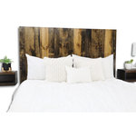 Barn Walls - Handcrafted Headboard, Hanger Style, Dark Brown, Queen - [Floating Panels] Built with individual panels that can be easily hung side by side onto the wall like a picture frame. They do not attach to a bed frame, as the height can be adjusted to your convenience.