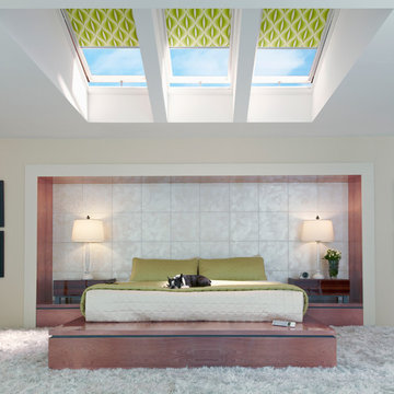 Velux skylights with blackout blinds in Sensual Metallic