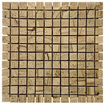 12"x12" Stone Brown Mojave Square Tile Mosaic Bathroom Backsplash