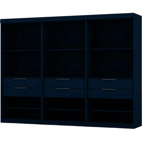 Mulberry Open 3 Sectional Modem Wardrobe Closet, 3-Piece Set, Blue