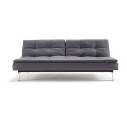 "Innovation USA" Dublexo Deluxe Basic Dark Gray Sofa Bed with Chrome Legs - Sofas