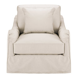 Leeward Slipcovered Swivel Chair - Office Chairs