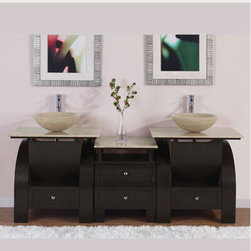 Accord 77 inches Modern Double Vessel Sink Bathroom Vanity - Bathroom Vanities And Sink Consoles