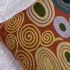 Klimt Pillow Cover Rust Swirls Brown Farmhouse Chair Pillowcase Wool 18x18