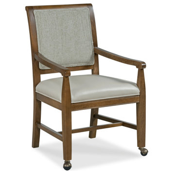 Lori Arm Chair, 8796 Natural Fabric, Finish: Walnut