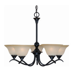 Dover Series Oil Rubbed Bronze 5 Light Chandelier - Chandeliers