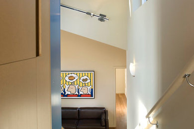 Photo of a contemporary home design in Seattle.