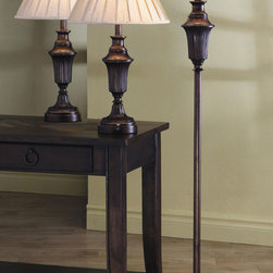 Traditional Lamp Set in Dark Brown (A Floor and 2 Table Lamps) - Coaster Co. - Table Lamps
