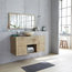 Rubberwood Wall-Mounted Bathroom Vanity Unit, 120 cm