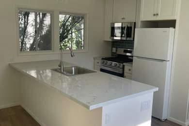 Example of a small beach style kitchen design in Los Angeles