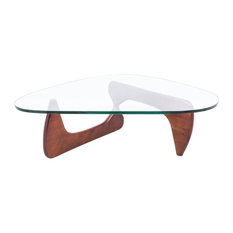 Interlocking Coffee Tables Houzz Leisuremod Imperial Modern Gl Top Wooden Base Triangle Coffee Table Cherry