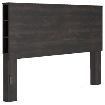 Ashley Furniture Toretto Wood King Bookcase Headboard in Charcoal Gray