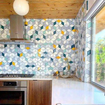The Eichler Palms Diamond Tile Kitchen