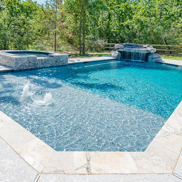 Geometric Pool with Spa and Grotto