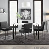 Fuji Contemporary Dining Table, Black Metal With White Wood Top