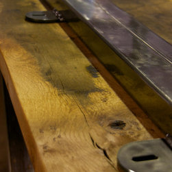 Waney Oak wood Industrial 6 Seater Table - Dining Tables