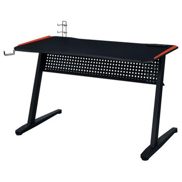 ACME Dragi Metal Frame Gaming Table with USB Port and LED Light in Black and Red