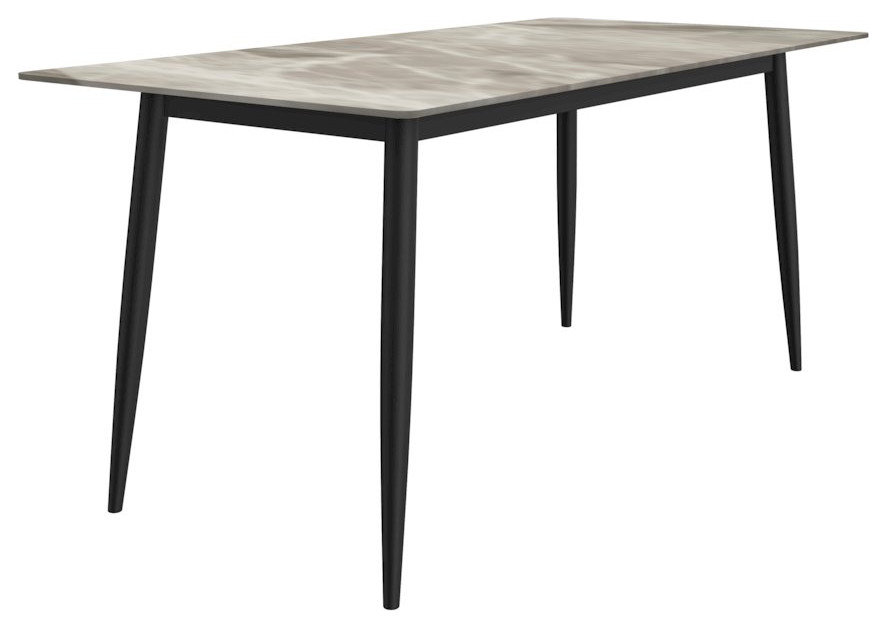 Modern Dining Table Black Base, With 71 Deep Grey Sintered Stone Top ...