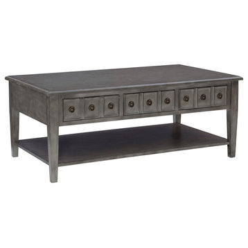 Linon Sadie Wood Coffee Table with Storage in Gray