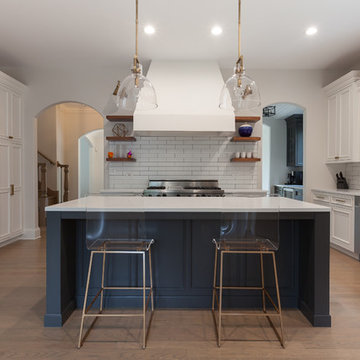 Kitchen Cabinet Refinish and Floating Shelves