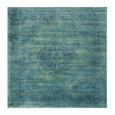 Viscose Belgium Rugs Houzz Safavieh Satin Vintage Inspired Rug Turquoise Multi 8 X8